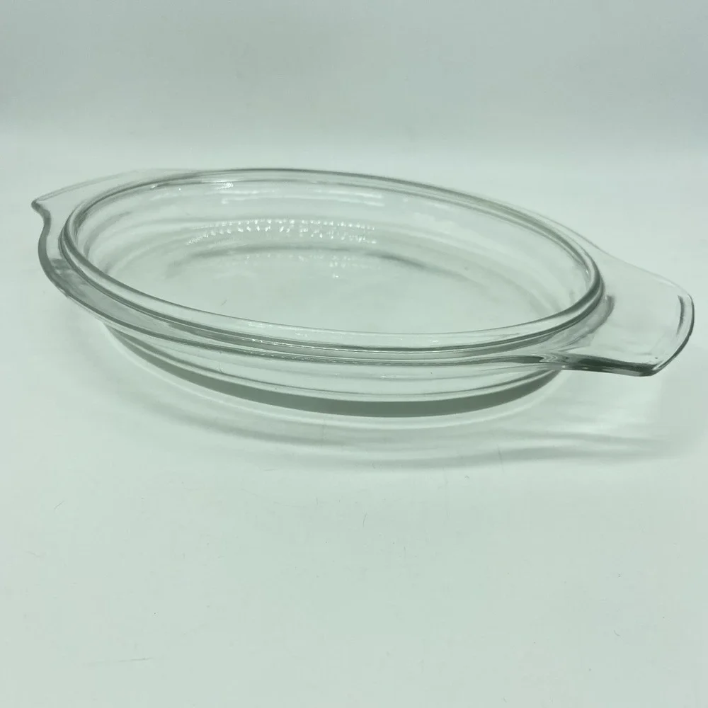Clear Glass Oval Casserole Lid Vintage Replacement Baking Dish Cover Retro